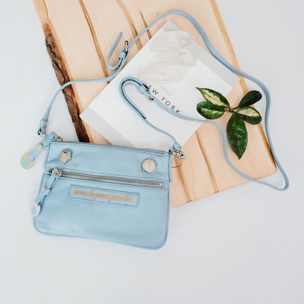 Marc by Marc Jacobs Mini Leather Crossbody—Denim